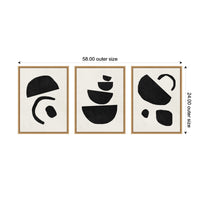 Black Geometric Abstracts - Framed Print Set
