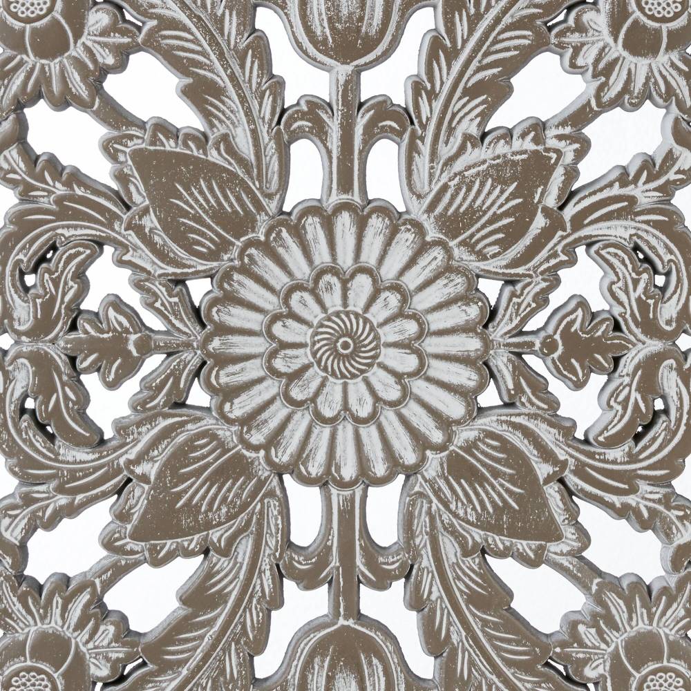 Lotus Carved Wall Panels, Set of 2