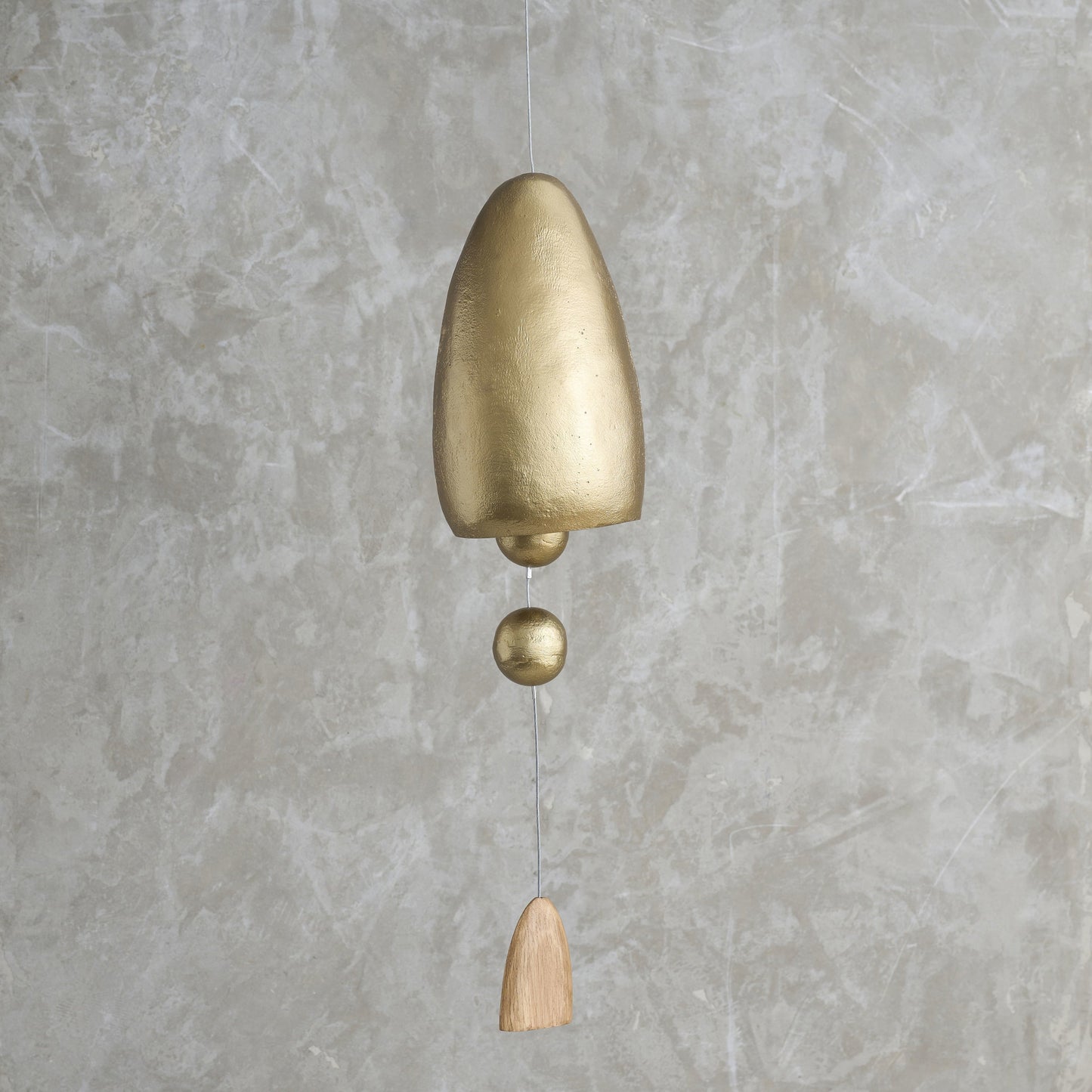 Antique Brass Hanging Bell - Conical