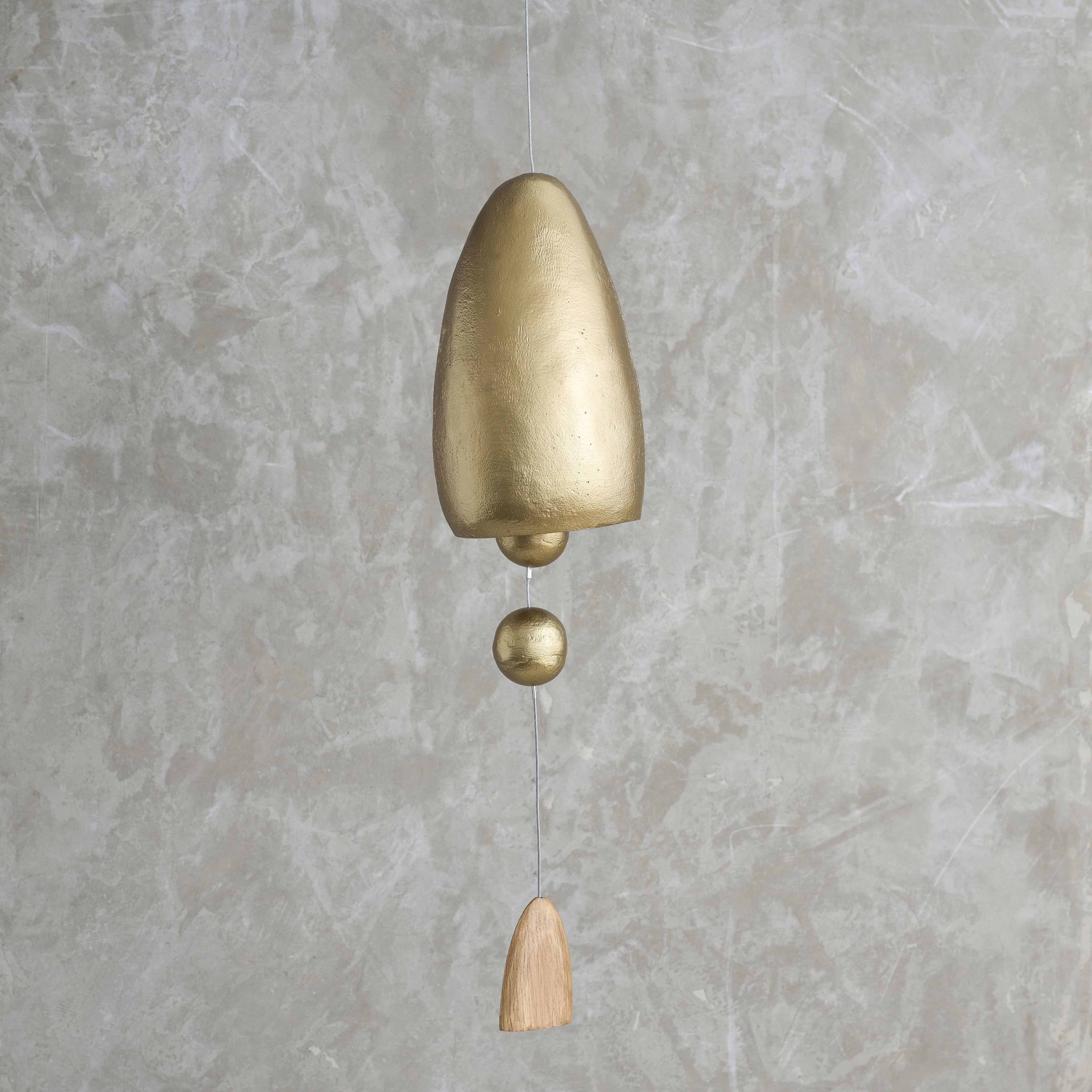 Antique Brass Hanging Bell - Conical