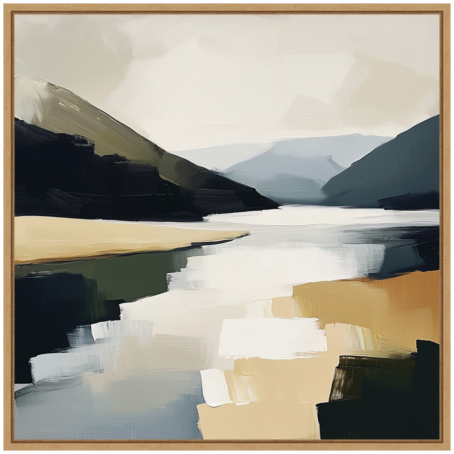 Mountain Lake Abstract - Framed Print