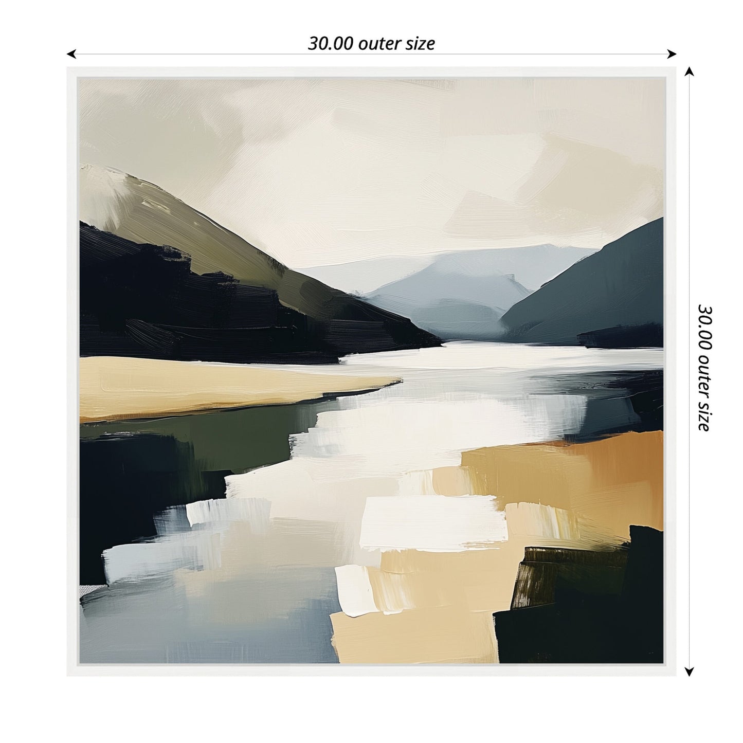 Mountain Lake Abstract - Framed Print