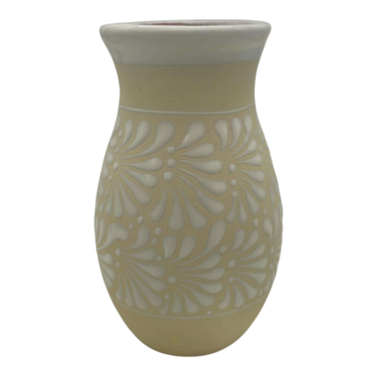 Handmade Floral Cream & White Vase