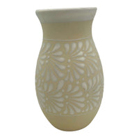 Handmade Floral Cream & White Vase