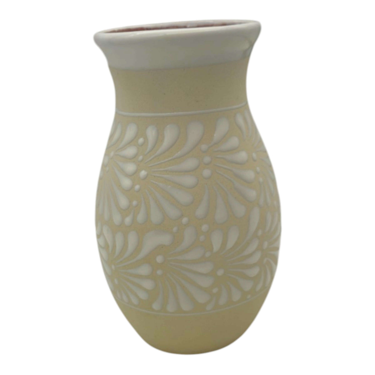 Handmade Floral Cream & White Vase