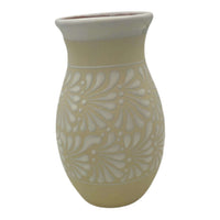 Handmade Floral Cream & White Vase