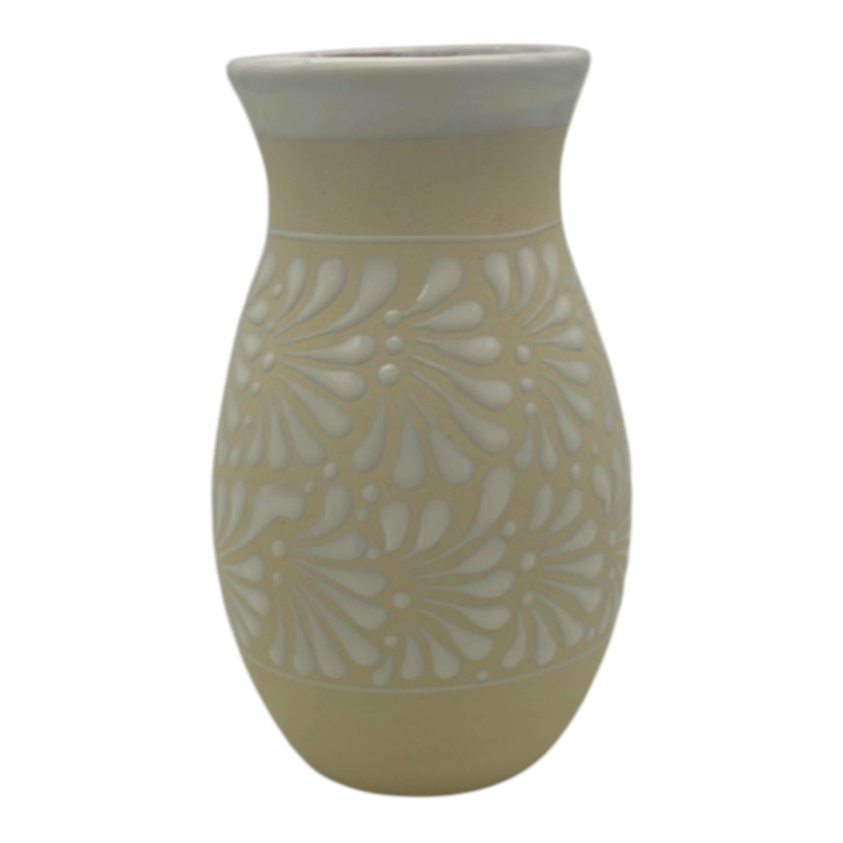 Handmade Floral Cream & White Vase
