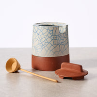 Blue Crackle Honey Pot