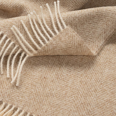 Shetland Lambswool Throw - Linen