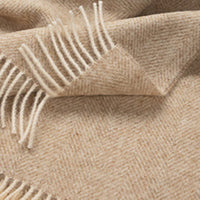 Shetland Lambswool Throw - Linen