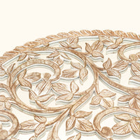 Round Wood Handcarved Wall Panel - 36"
