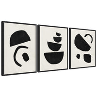Black Geometric Abstracts - Framed Print Set