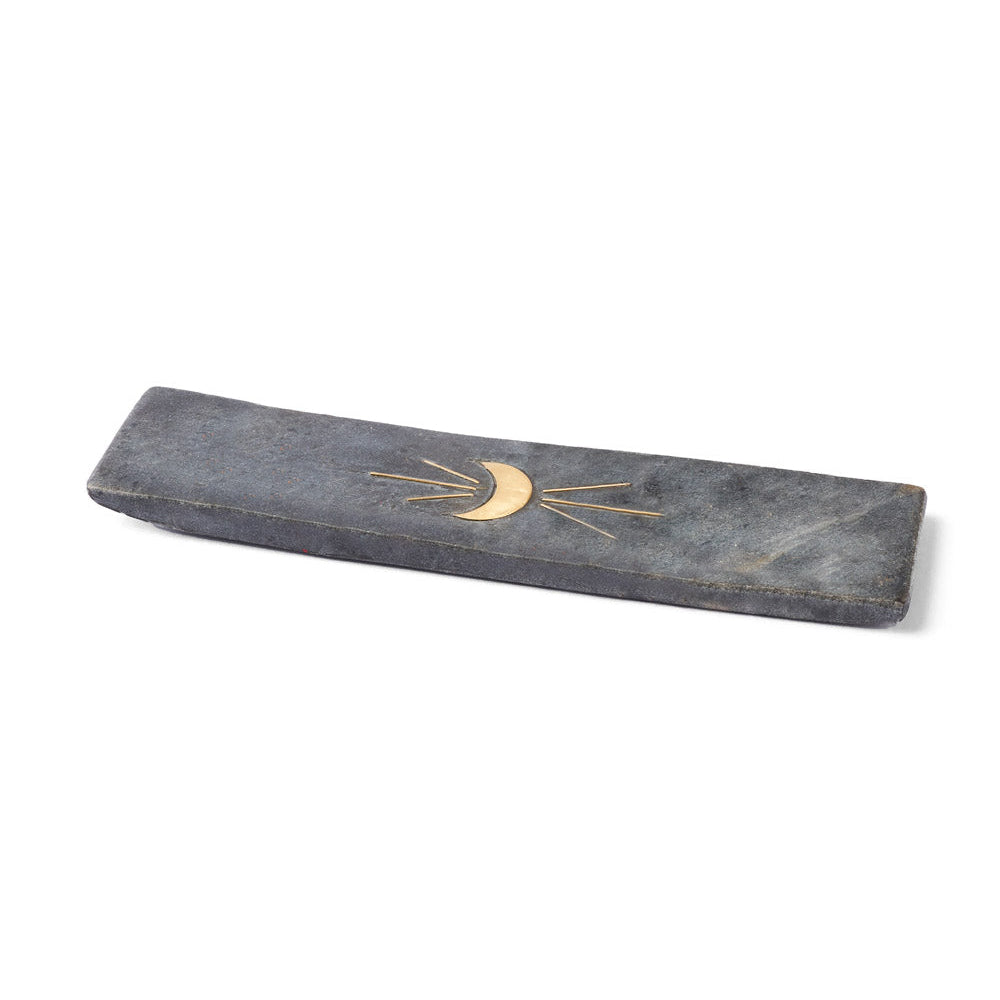 Black Carved Marble Incense Holder