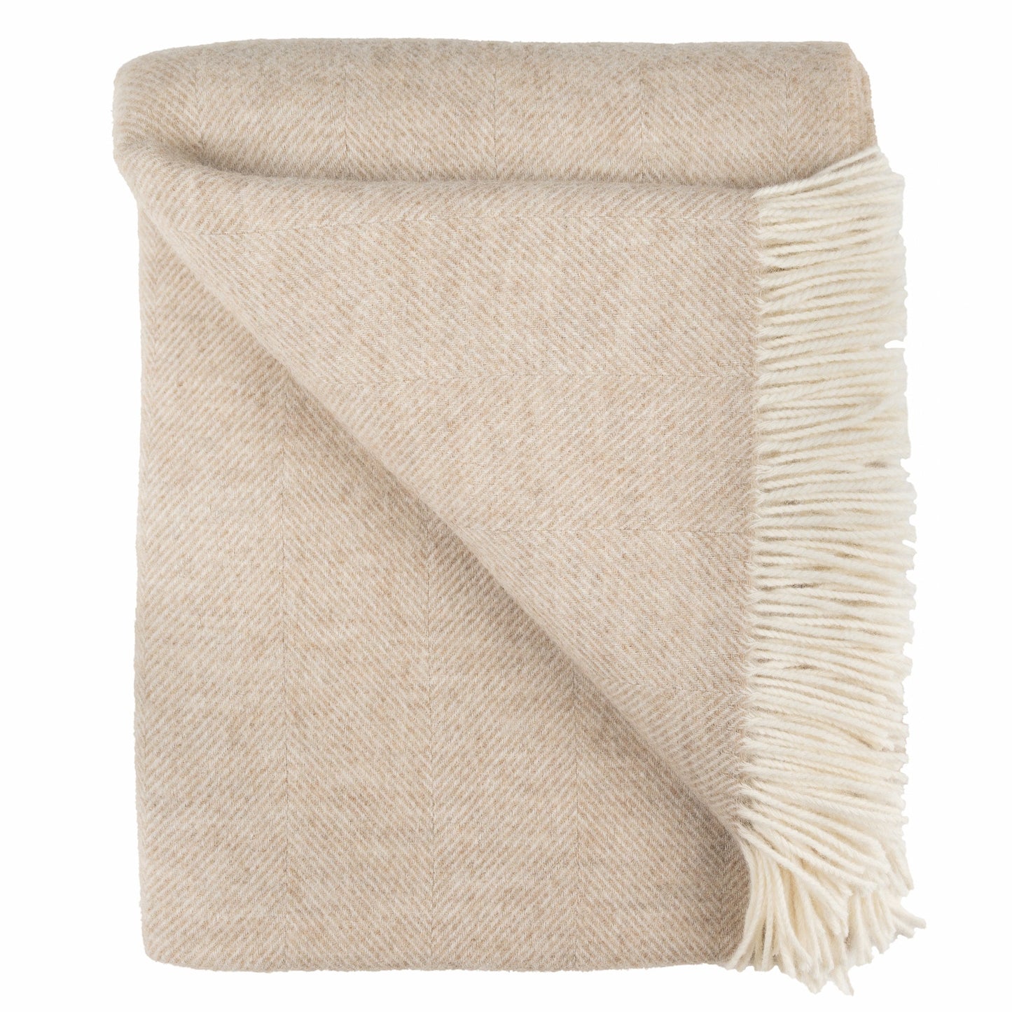 Shetland Lambswool Throw - Linen