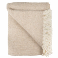 Shetland Lambswool Throw - Linen