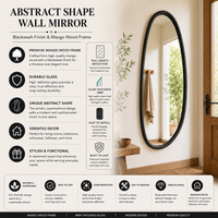 Blackwash Mango Wood Frame Mirror - 28x60"