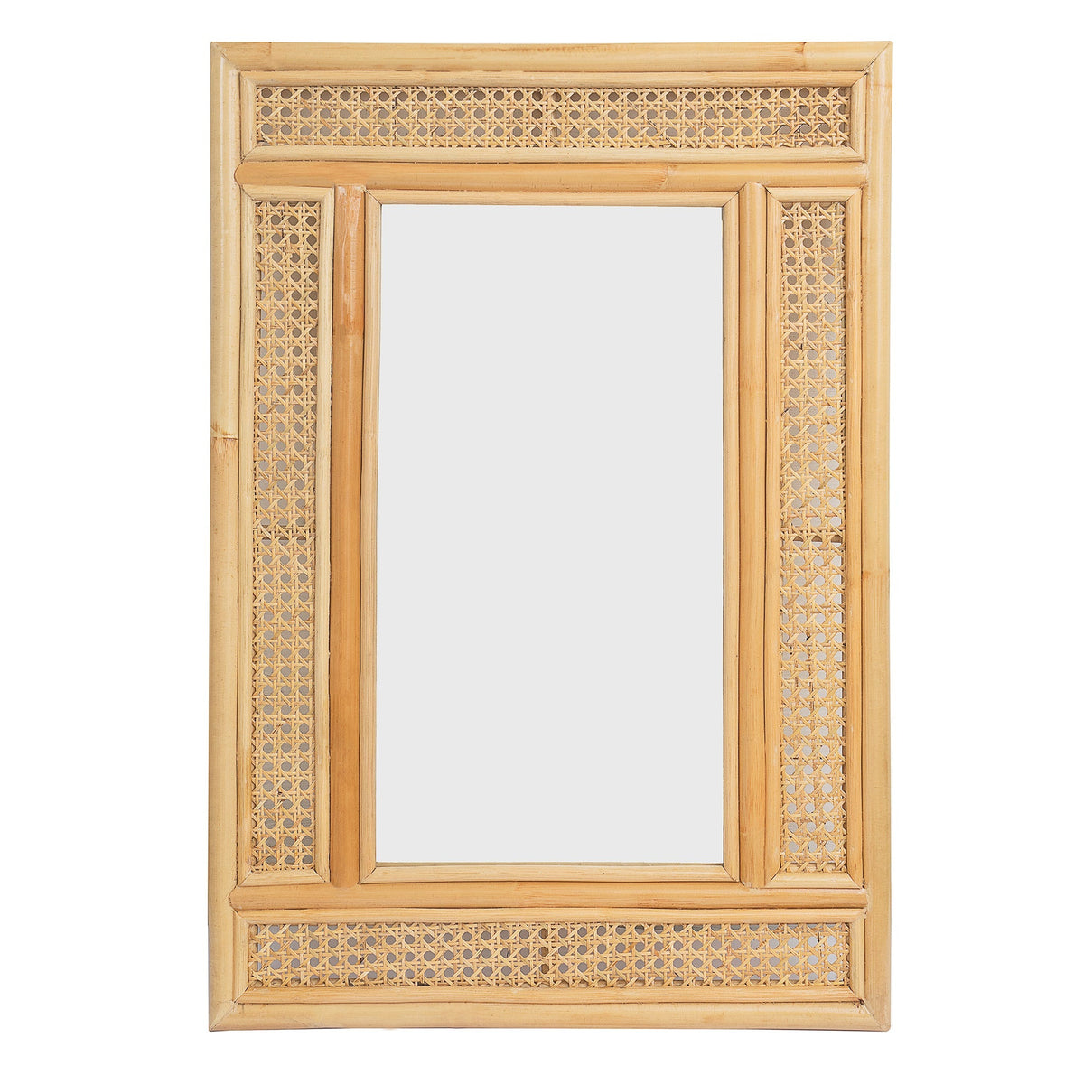 Rattan Rectangular Wall Mirror Natural - 28x19"