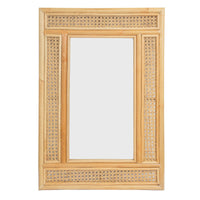 Rattan Rectangular Wall Mirror Natural - 28x19"