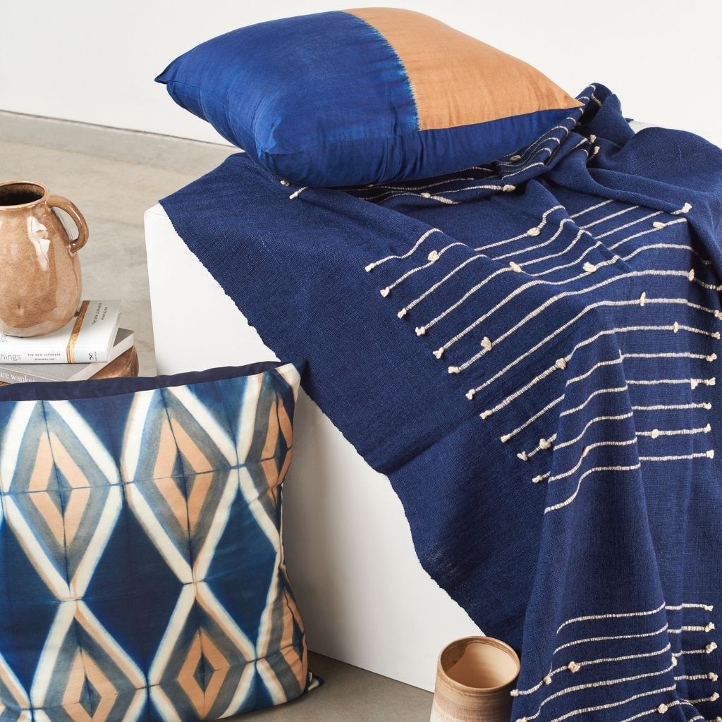 Hand Knotted Stripes Merino Throw