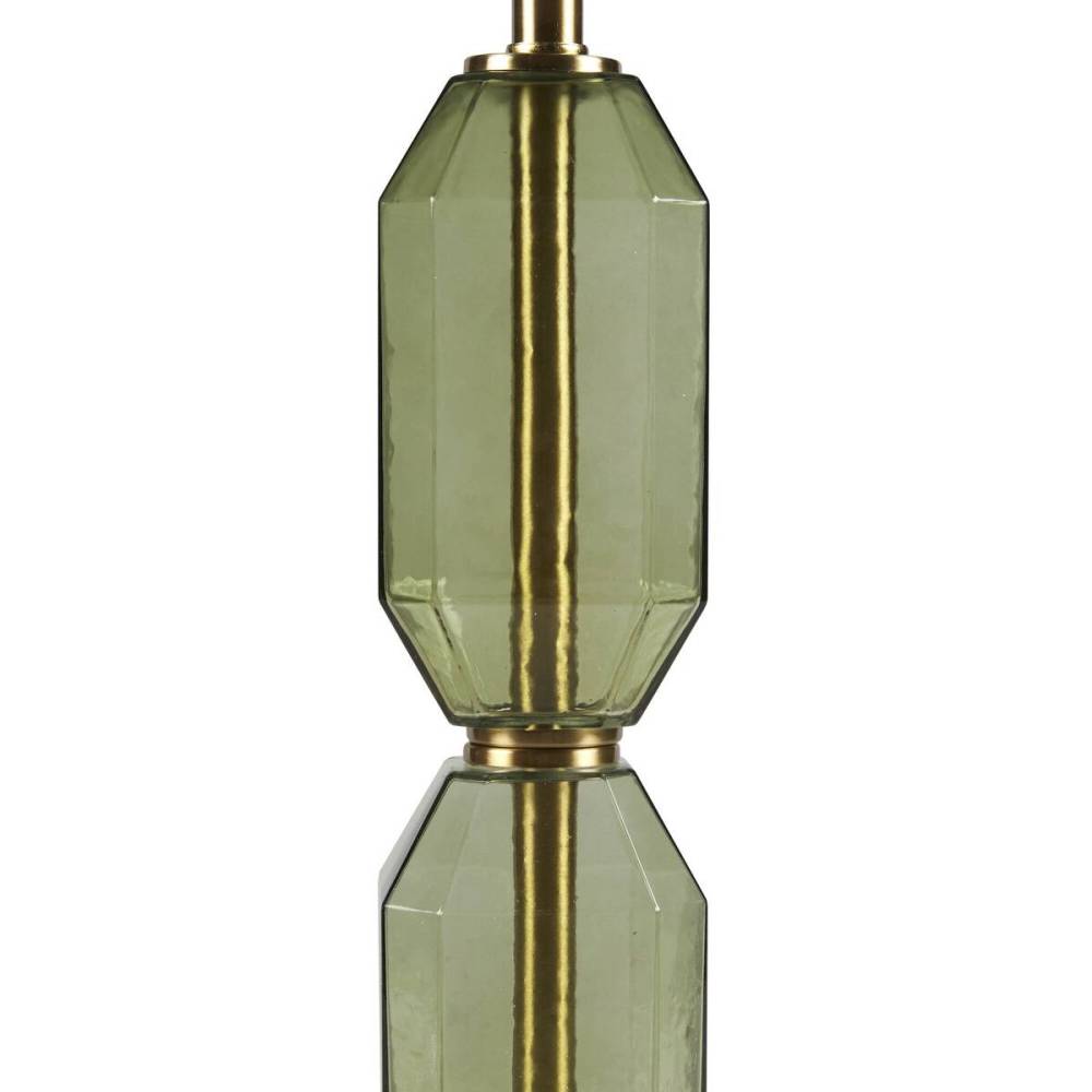 Faceted Green Glass Table Lamp