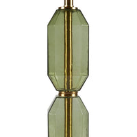 Faceted Green Glass Table Lamp