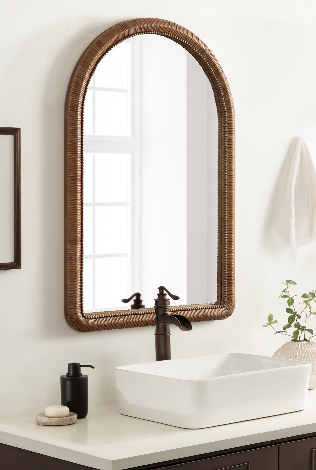 Rahfy Beaded Arch Framed Wall Mirror - 36x24"