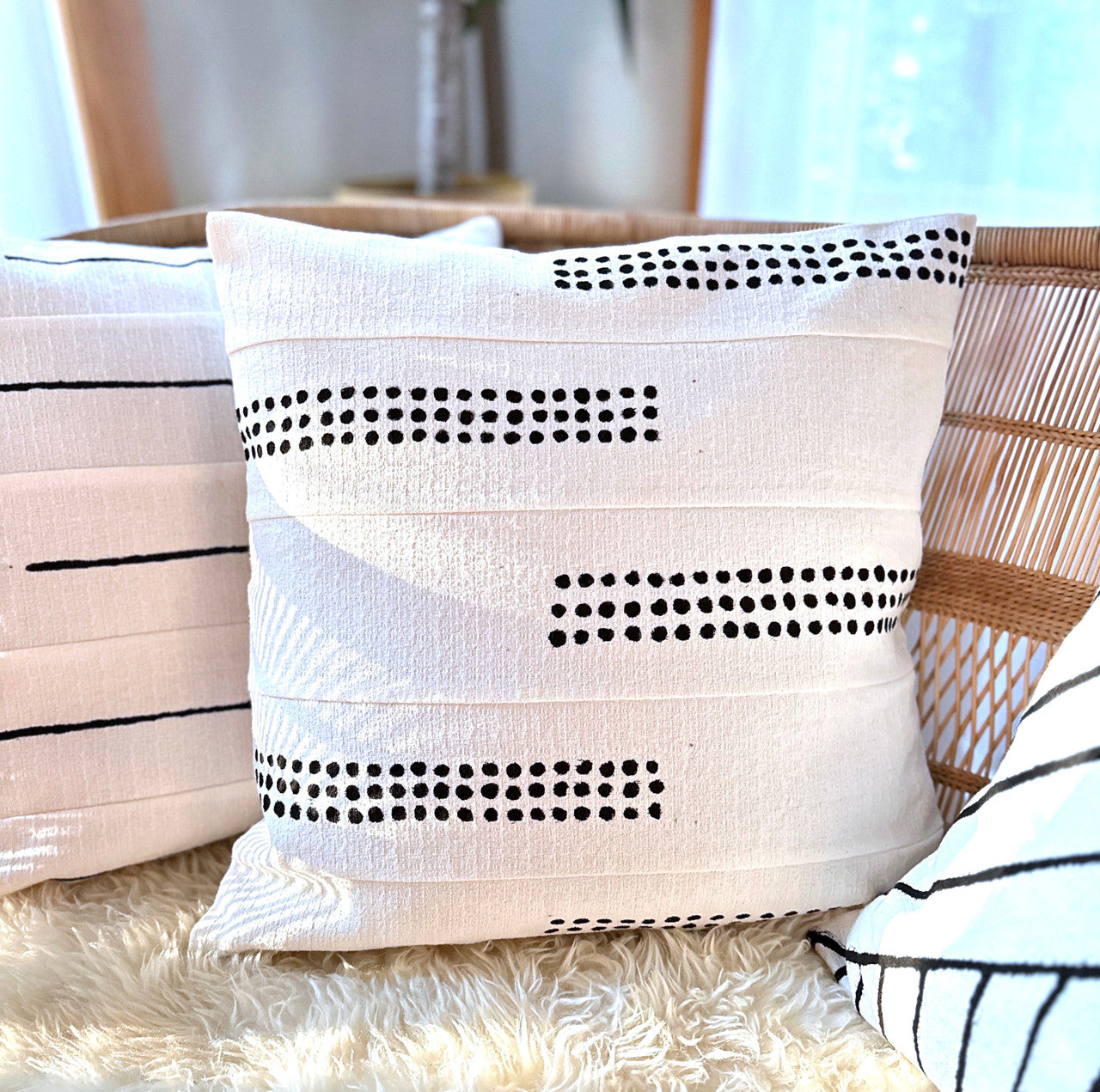 Dots Pillow Cover - White