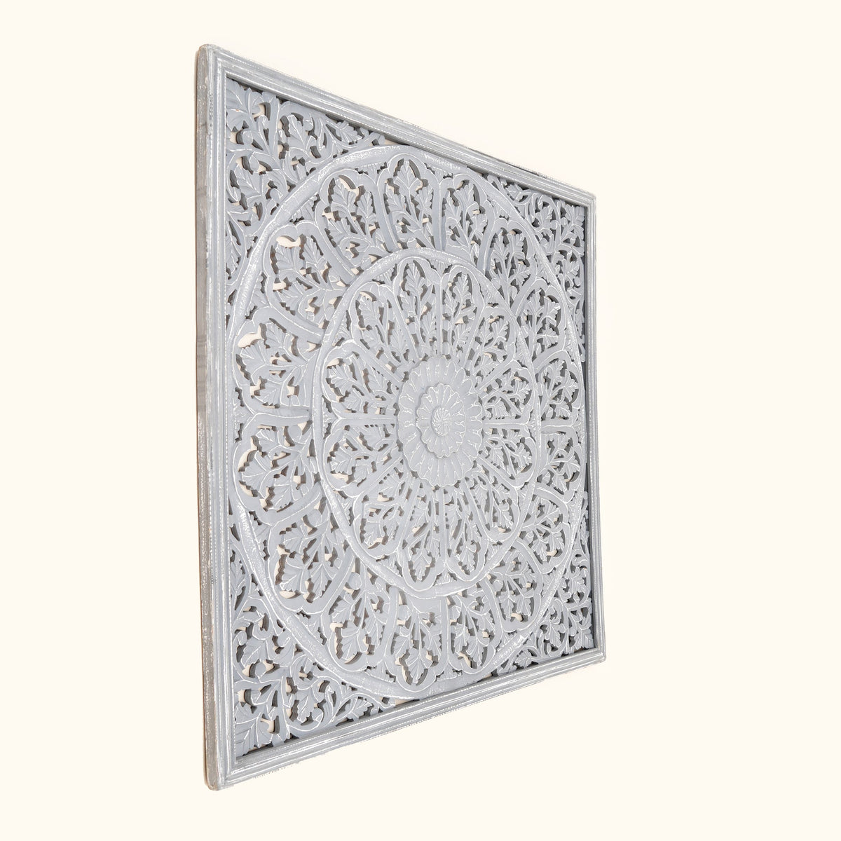 Mandala Handcarved Wood Wall Art - 48x48"