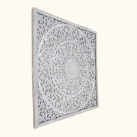 Mandala Handcarved Wood Wall Art - 48x48"