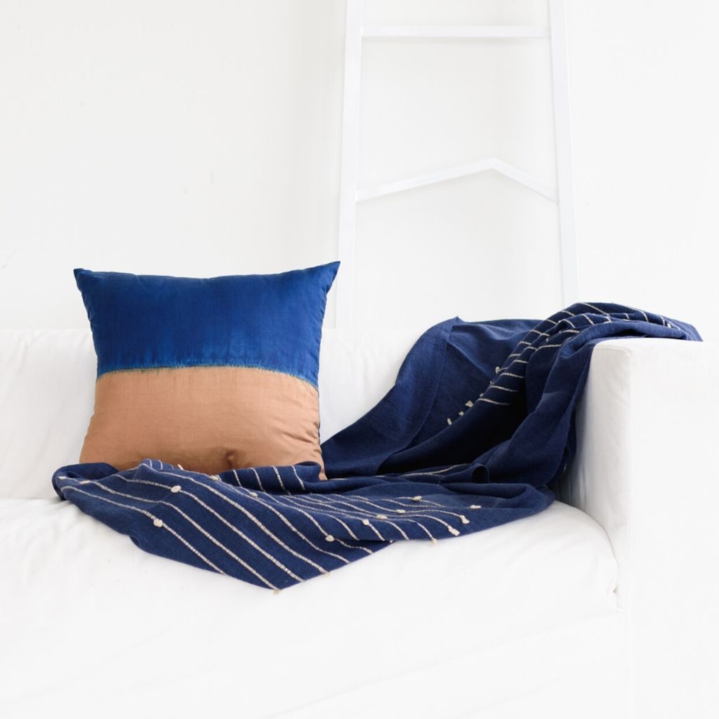 Hand Knotted Stripes Merino Throw