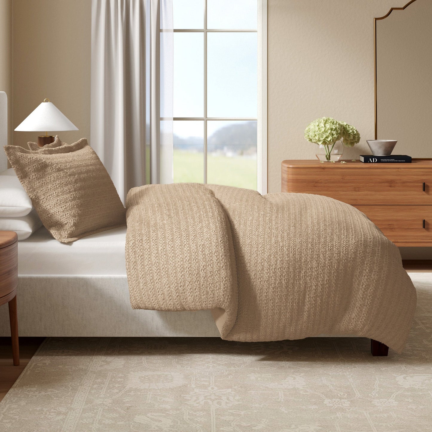Cotton Honeycomb Waffle Duvet Set