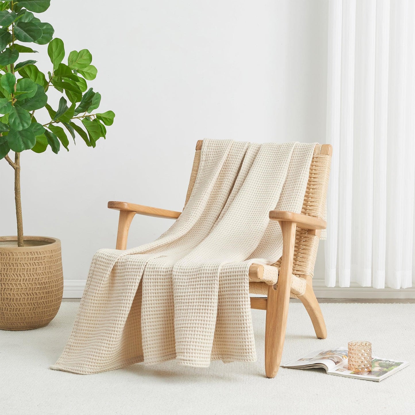 100% Cotton Waffle Weave Blanket