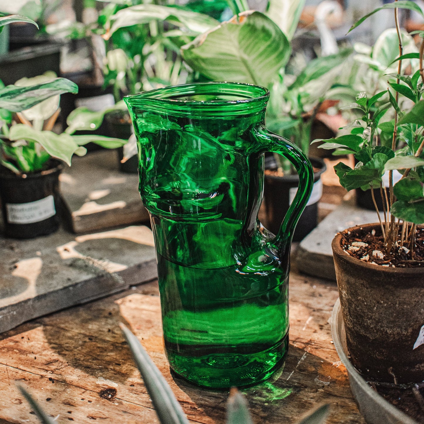 Handled Pitcher - Recycled Glass