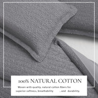 Cotton Honeycomb Waffle Duvet Set