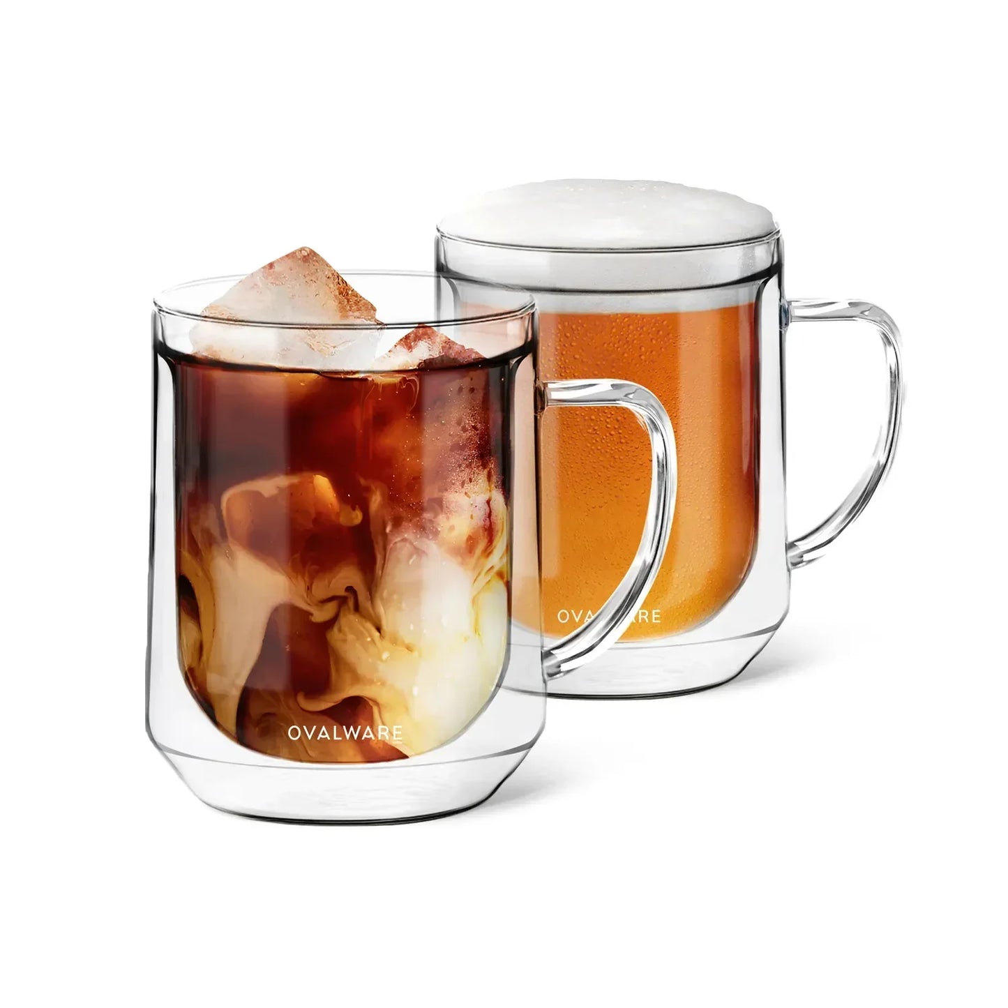 Double Wall Glass Mug - Set of 2