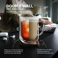 Double Wall Glass Mug - Set of 2