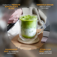 Double Wall Glass Mug - Set of 2