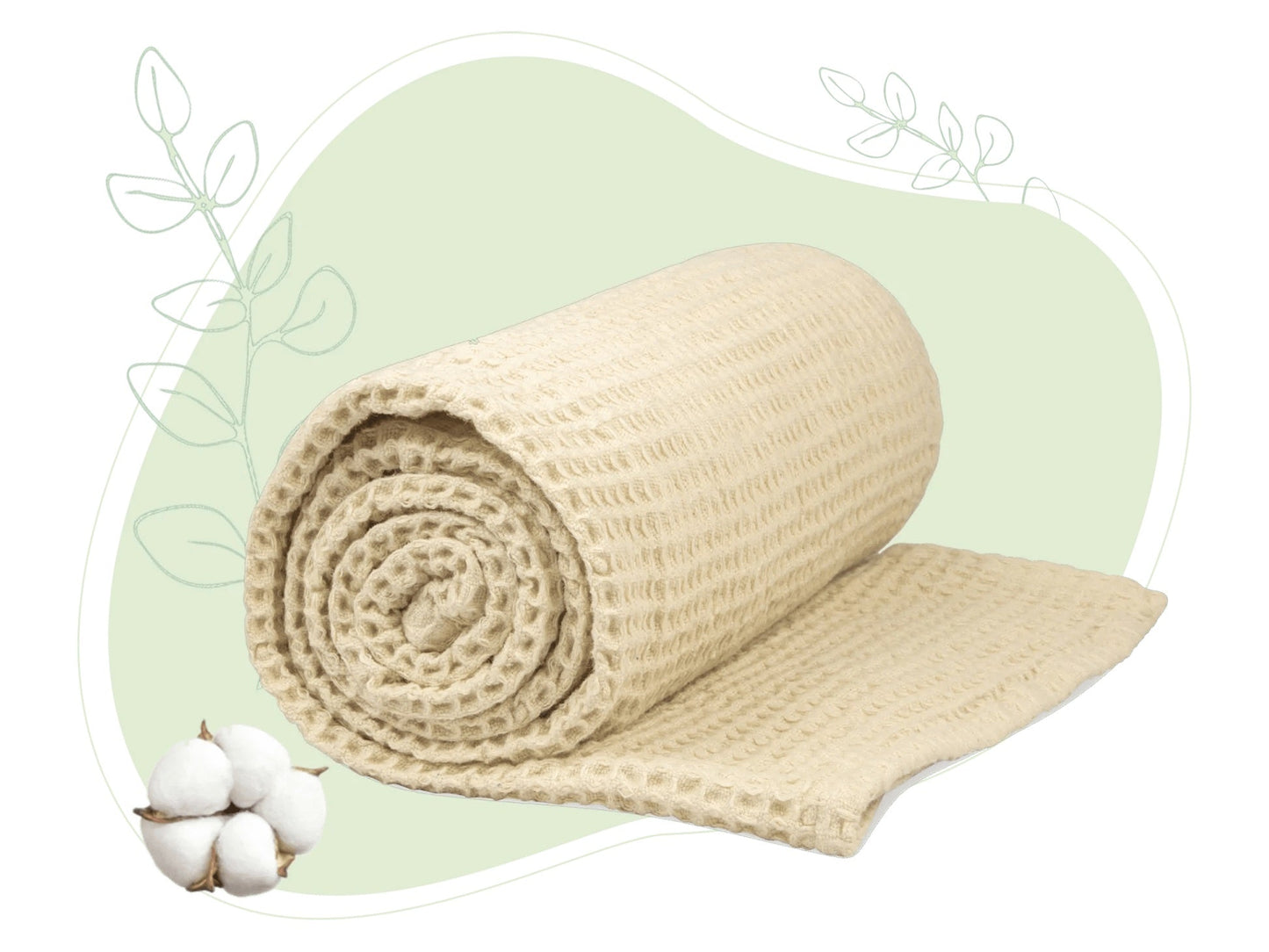 Pure Cotton Waffle Weave Throw
