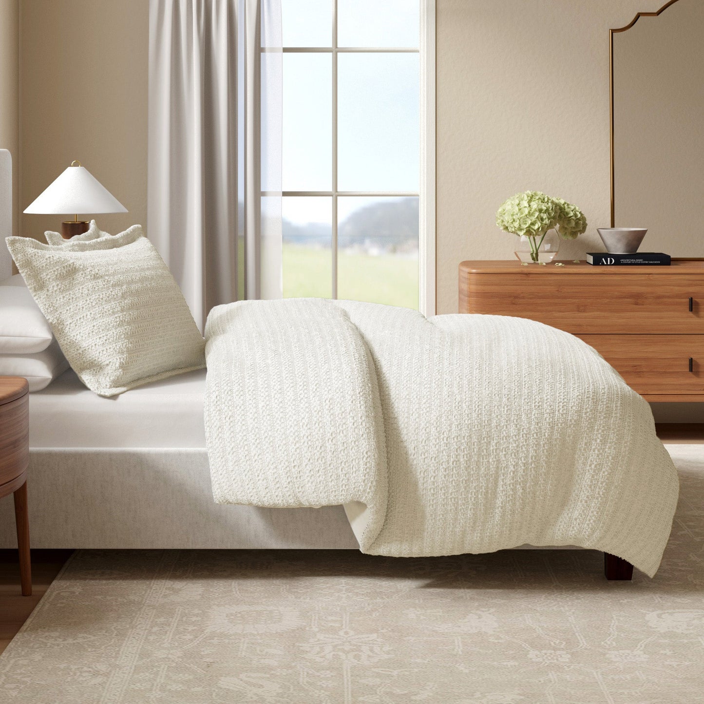 Cotton Honeycomb Waffle Duvet Set