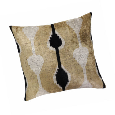 Hourglass Silk Velvet Ikat Throw Pillow Cover