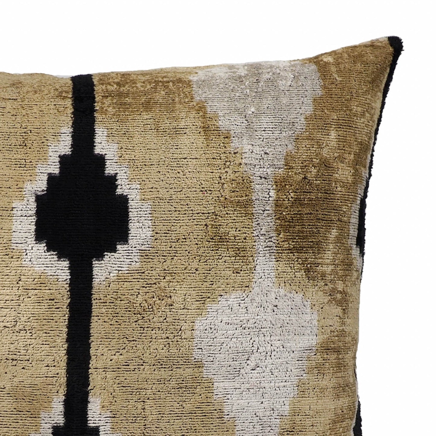 Hourglass Silk Velvet Ikat Throw Pillow Cover