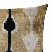 Hourglass Silk Velvet Ikat Throw Pillow Cover