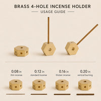Tibetan Brass 4-Hole Incense Holder