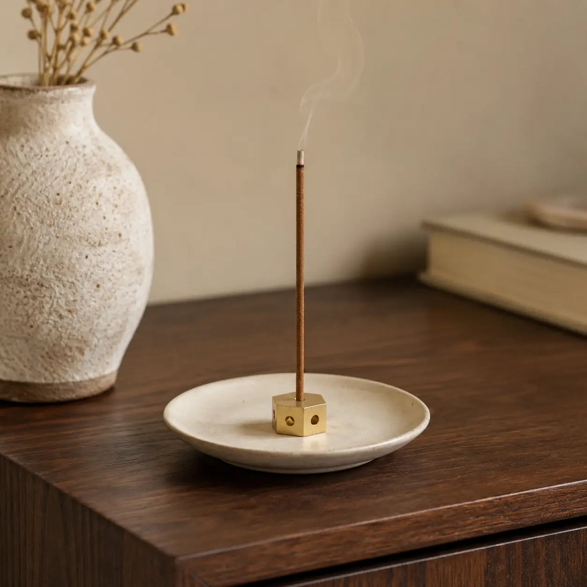 Tibetan Brass 4-Hole Incense Holder