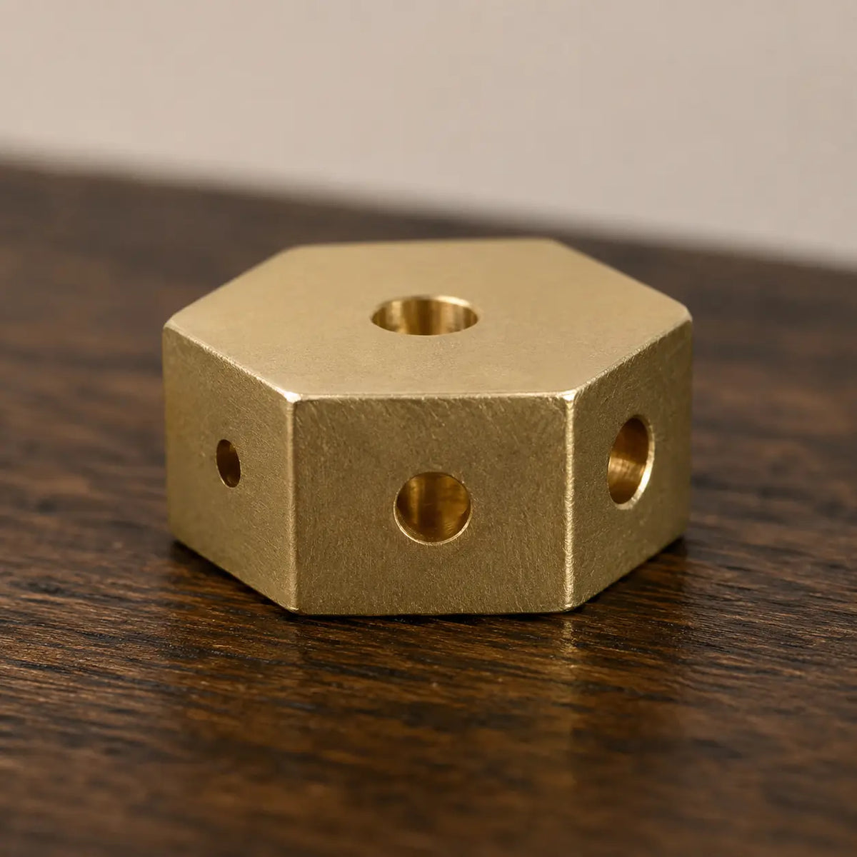 Small solid brass incense holder with four holes