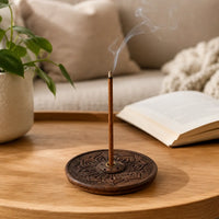 Lotus Wisdom Wooden Incense Holder
