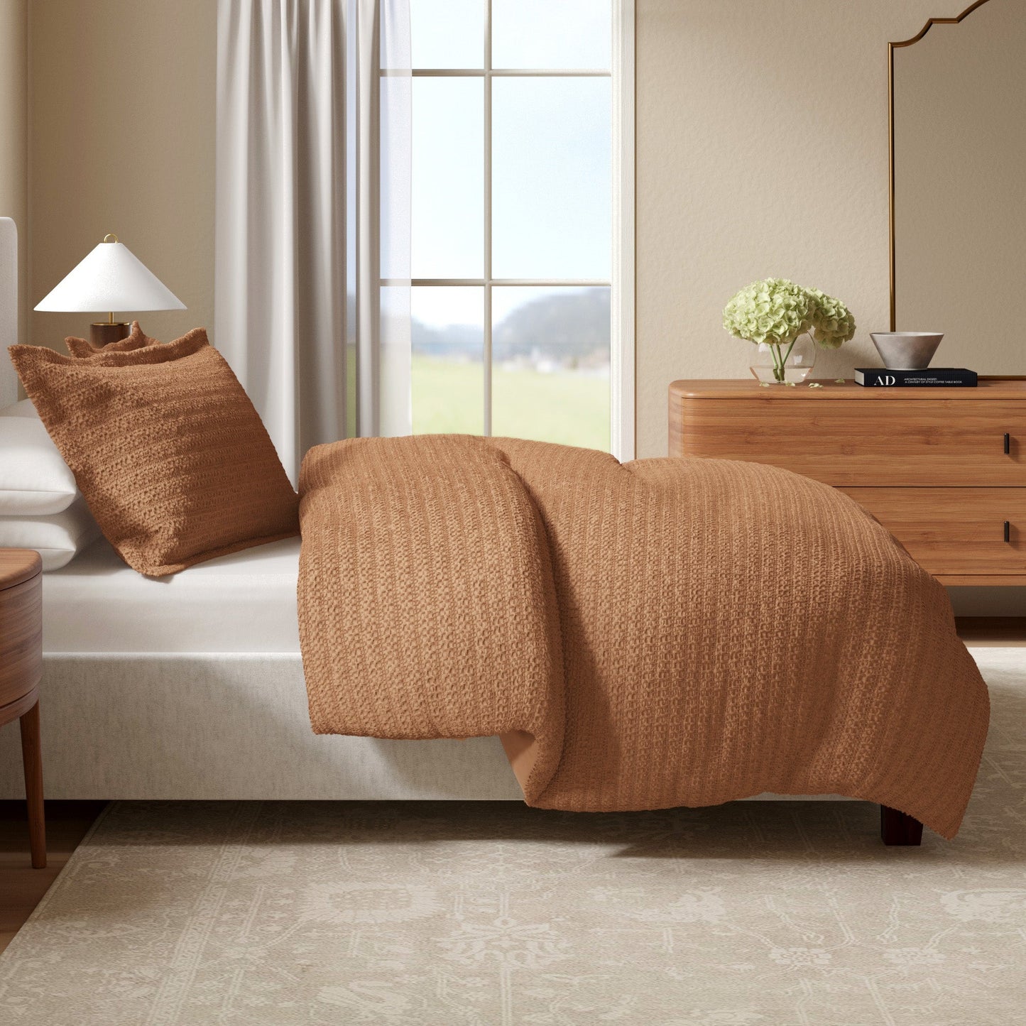 Cotton Honeycomb Waffle Duvet Set