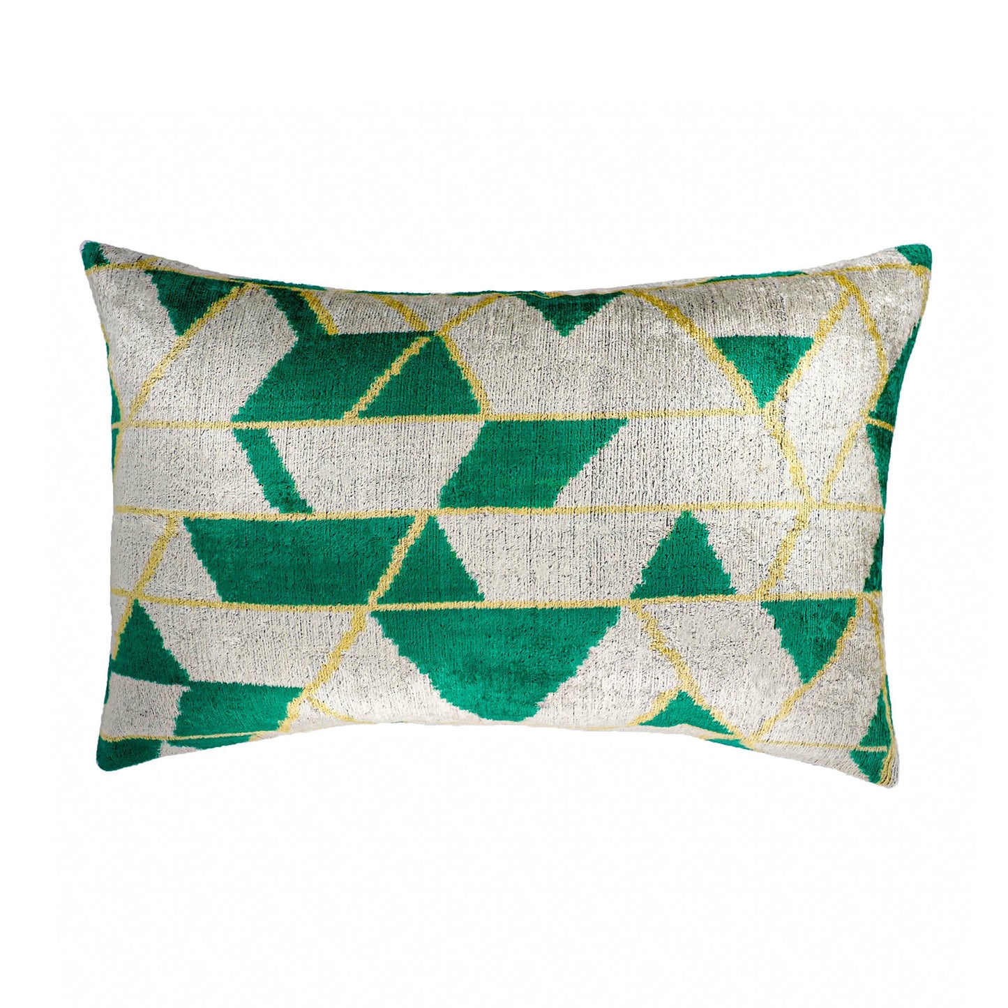 Mosaic Silk Velvet Ikat Throw Pillow Cover