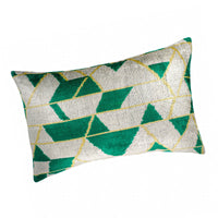 Mosaic Silk Velvet Ikat Throw Pillow Cover