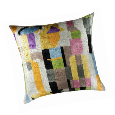 Mosaic Silk Velvet Ikat Cushion Cover